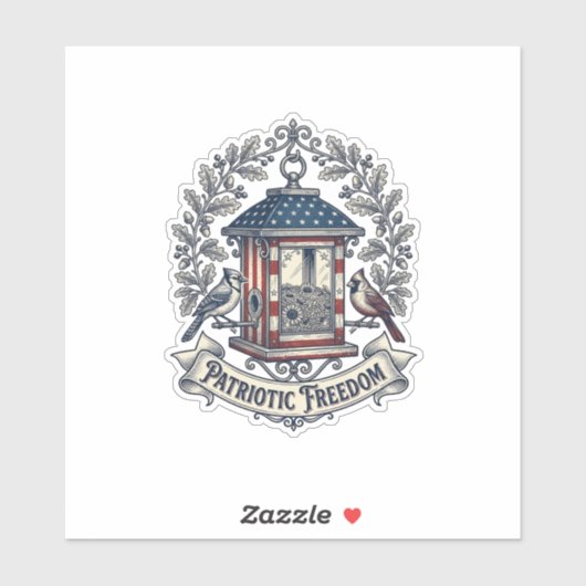 Patriottische achtertuin vogelvoeder vector grafis sticker (Vel)