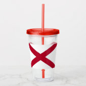 Patriottische Acryl Tumbler met Alabama vlag, Vere Acryl Drinkbeker (Voorkant)