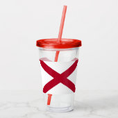 Patriottische Acryl Tumbler met Alabama vlag, Vere Acryl Drinkbeker (Achterkant)