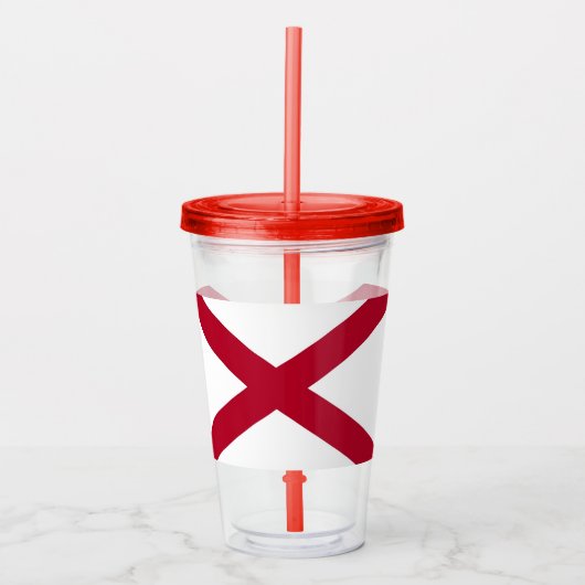 Patriottische Acryl Tumbler met Alabama vlag, Vere Drinkbeker (Voorkant)