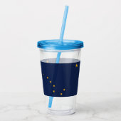 Patriottische Acryl Tumbler met Alaska vlag, Veren Acryl Drinkbeker (Achterkant)