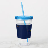 Patriottische Acryl Tumbler met Alaska vlag, Veren Acryl Drinkbeker (Links)