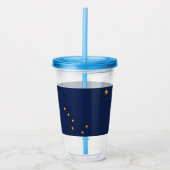 Patriottische Acryl Tumbler met Alaska vlag, Veren Acryl Drinkbeker (Voorkant)
