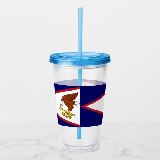 Patriottische Acryl Tumbler met Amerikaanse Samoa  Acryl Drinkbeker (Rechts)