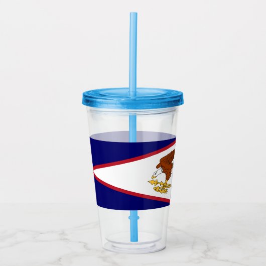 Patriottische Acryl Tumbler met Amerikaanse Samoa  Acryl Drinkbeker (Voorkant)