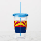 Patriottische Acryl Tumbler met Arizona vlag, Vere Acryl Drinkbeker (Rechts)