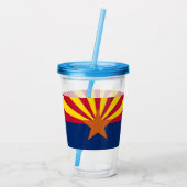 Patriottische Acryl Tumbler met Arizona vlag, Vere Acryl Drinkbeker (Achterkant)