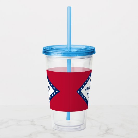 Patriottische Acryl Tumbler met Arkansas vlag, Ver Acryl Drinkbeker (Rechts)