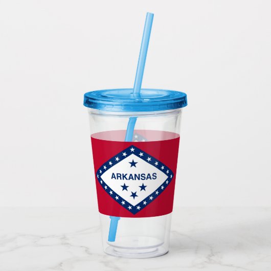 Patriottische Acryl Tumbler met Arkansas vlag, Ver Acryl Drinkbeker (Achterkant)