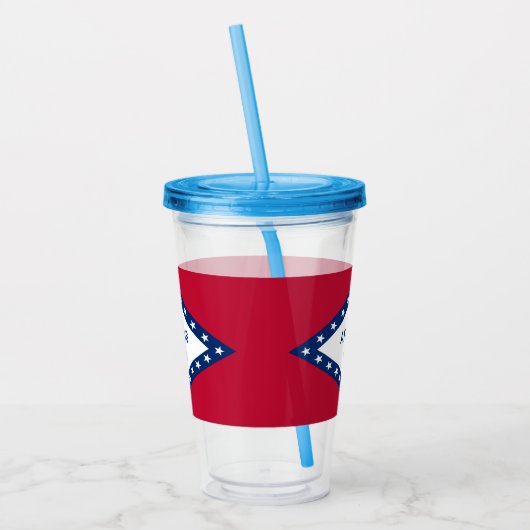 Patriottische Acryl Tumbler met Arkansas vlag, Ver Acryl Drinkbeker (Links)