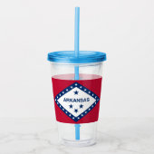 Patriottische Acryl Tumbler met Arkansas vlag, Ver Acryl Drinkbeker (Voorkant)