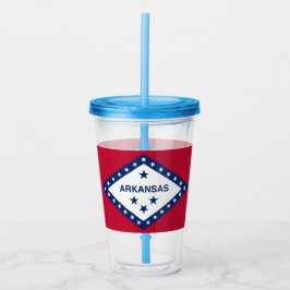 Patriottische Acryl Tumbler met Arkansas vlag, Ver Acryl Drinkbeker
