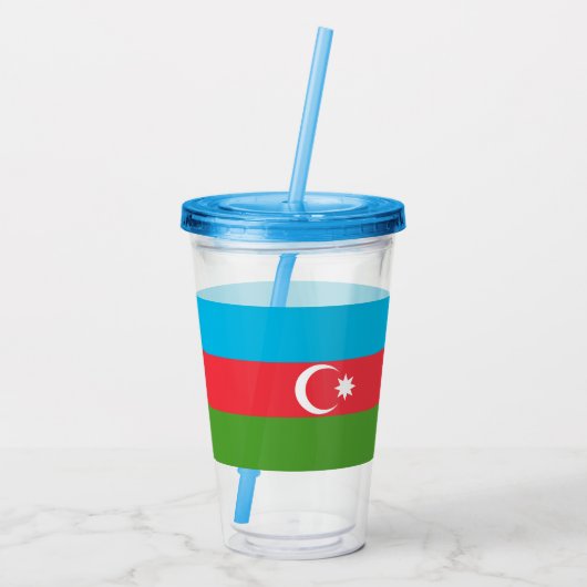 Patriottische Acryl Tumbler met Azerbeidzjan Acryl Drinkbeker (Achterkant)