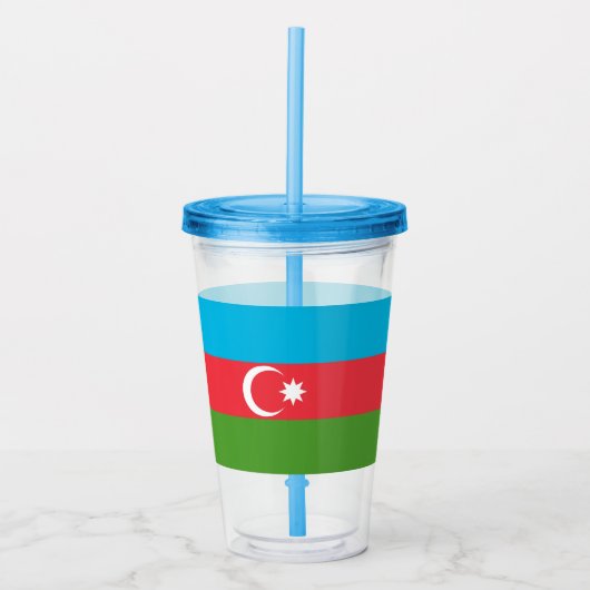 Patriottische Acryl Tumbler met Azerbeidzjan Acryl Drinkbeker (Voorkant)