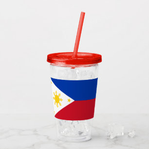 Patriottische Acryl Tumbler met de vlag van de Fil Drinkbeker