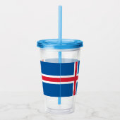 Patriottische Acryl Tumbler met de vlag van IJslan Acryl Drinkbeker (Rechts)