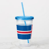 Patriottische Acryl Tumbler met de vlag van IJslan Acryl Drinkbeker (Links)