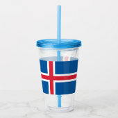 Patriottische Acryl Tumbler met de vlag van IJslan Acryl Drinkbeker (Voorkant)