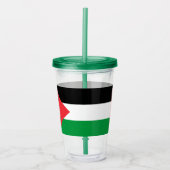 Patriottische Acryl Tumbler met de vlag van Palest Acryl Drinkbeker (Voorkant)