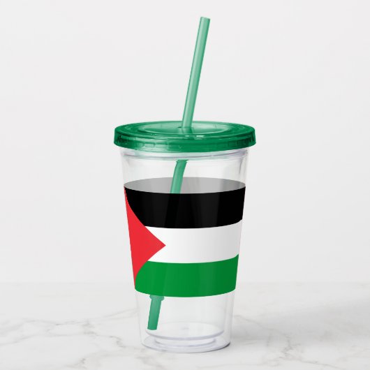 Patriottische Acryl Tumbler met de vlag van Palest Drinkbeker (Achterkant)