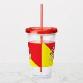 Patriottische Acryl Tumbler met de vlag van Sicili Acryl Drinkbeker (Rechts)