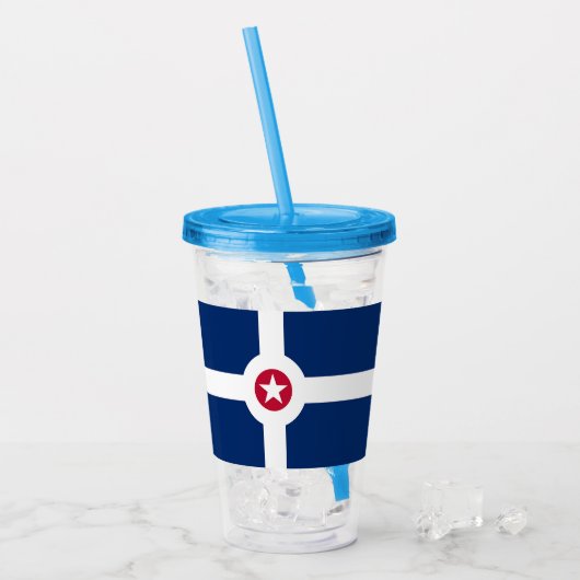 Patriottische Acryl Tumbler met Indianapolis Acryl Drinkbeker (Voorkant ijs)