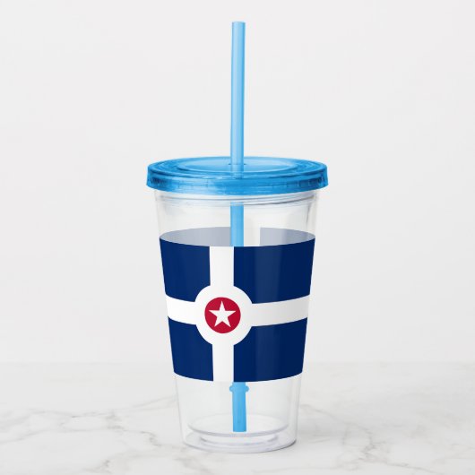 Patriottische Acryl Tumbler met Indianapolis Acryl Drinkbeker (Voorkant)