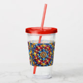 Patriottische Acryl Tumbler met Roemeense kleuren Acryl Drinkbeker (Achterkant)