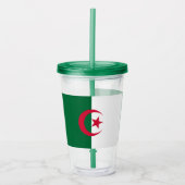 Patriottische Acryl Tumbler met vlag van Algerije Acryl Drinkbeker (Voorkant)