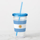 Patriottische Acryl Tumbler met vlag van Argentini Acryl Drinkbeker (Achterkant)