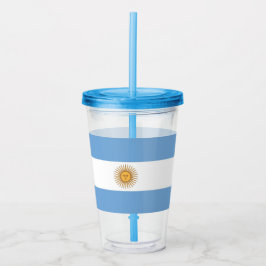Patriottische Acryl Tumbler met vlag van Argentini Drinkbeker