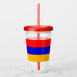 Patriottische Acryl Tumbler met vlag van Armenië Acryl Drinkbeker
