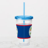 Patriottische Acryl Tumbler met vlag van Belize Acryl Drinkbeker (Rechts)