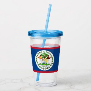 Patriottische Acryl Tumbler met vlag van Belize Acryl Drinkbeker
