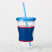 Patriottische Acryl Tumbler met vlag van Belize Acryl Drinkbeker (Links)