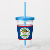 Patriottische Acryl Tumbler met vlag van Belize Acryl Drinkbeker (Voorkant)