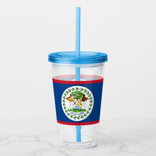 Patriottische Acryl Tumbler met vlag van Belize Acryl Drinkbeker (Voorkant)