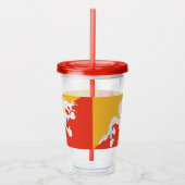 Patriottische Acryl Tumbler met vlag van Bhutan Drinkbeker (Rechts)