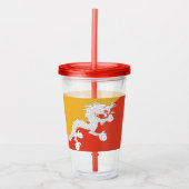 Patriottische Acryl Tumbler met vlag van Bhutan Drinkbeker (Voorkant)