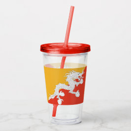 Patriottische Acryl Tumbler met vlag van Bhutan Drinkbeker
