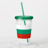 Patriottische Acryl Tumbler met vlag van Bulgarije Acryl Drinkbeker (Links)