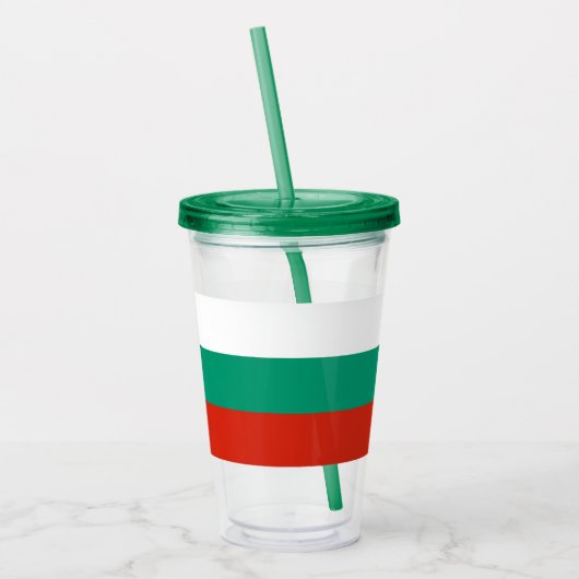 Patriottische Acryl Tumbler met vlag van Bulgarije Acryl Drinkbeker (Links)