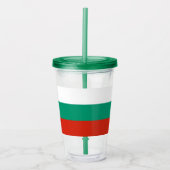 Patriottische Acryl Tumbler met vlag van Bulgarije Acryl Drinkbeker (Voorkant)