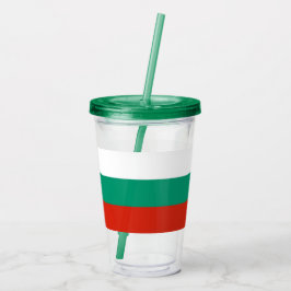 Patriottische Acryl Tumbler met vlag van Bulgarije Acryl Drinkbeker