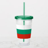 Patriottische Acryl Tumbler met vlag van Bulgarije Acryl Drinkbeker (Rechts)
