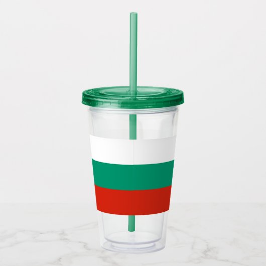 Patriottische Acryl Tumbler met vlag van Bulgarije Acryl Drinkbeker (Rechts)