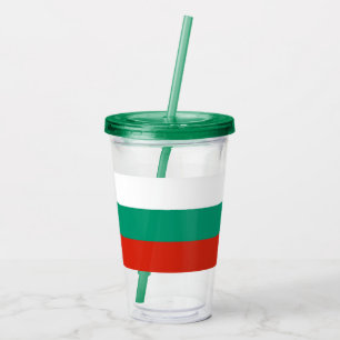 Patriottische Acryl Tumbler met vlag van Bulgarije Drinkbeker
