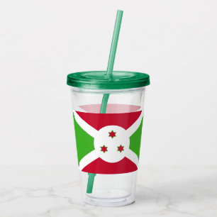 Patriottische Acryl Tumbler met vlag van Burundi Drinkbeker