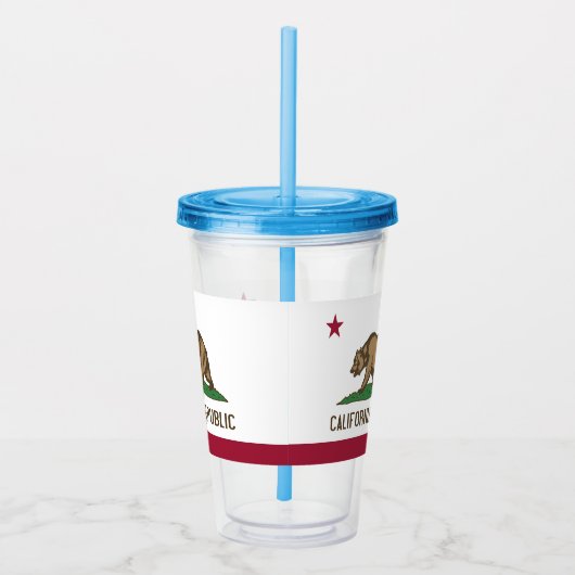 Patriottische Acryl Tumbler met vlag van Californi Acryl Drinkbeker (Rechts)