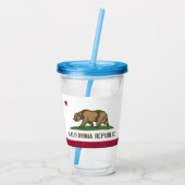 Patriottische Acryl Tumbler met vlag van Californi Acryl Drinkbeker (Achterkant)